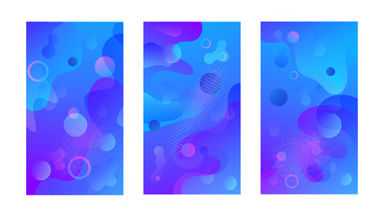 Poster - Modern design template with liquid background for paper design. Vector gradient abstract brochure. Abstract blue liquid background. Set of minimal cover templates. Modern gradient shapes composition.