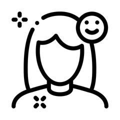 Poster - Girl Shine Clean Face Icon Vector. Outline Girl Shine Clean Face Sign. Isolated Contour Symbol Illustration