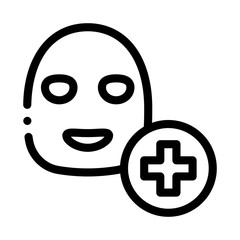 Poster - Face Mask Medical Cross Icon Vector. Outline Face Mask Medical Cross Sign. Isolated Contour Symbol Illustration