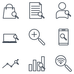 Aufkleber - Searching Set icon template color editable. Business Management pack symbol vector sign isolated on white background illustration for graphic and web design.