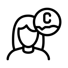 Poster - Woman And Ascorbic Acid Icon Vector. Outline Woman And Ascorbic Acid Sign. Isolated Contour Symbol Illustration