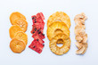 © aamulya - Dried fruits, dehydrated persimmon, watermelon, pineapple, apple chips