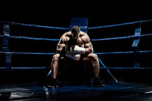 Punching Boxer On Boxing Ring