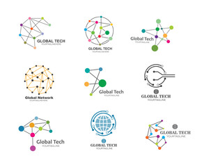 global network logo icon vector illustration design