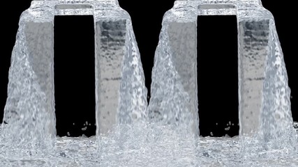 Wall Mural - Waterfall texture loop 4K with, isolated on black