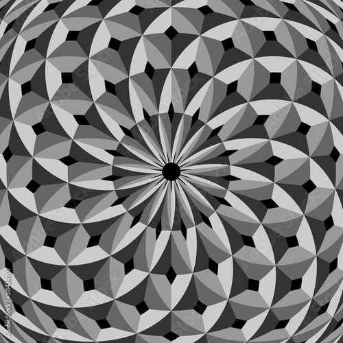 Circle geometric pattern. 3d illusion.