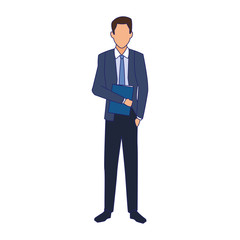 Wall Mural - adult businessman standing icon