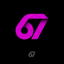 67 Origami Monogram. Pink Ribbons Like Number 67 Initial. Network Icon. Typography. Lettering Design.