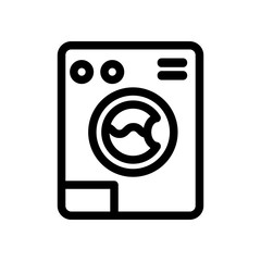 Wall Mural - Washing machine icon vector. A thin line sign. Isolated contour symbol illustration