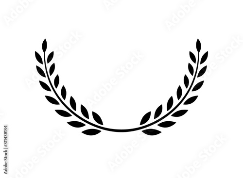 Fotomural Laurel wreath vector award branch victory icon