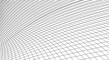 Poster - Abstract warped grid futuristic background vector design.