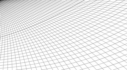 Poster - Abstract warped grid futuristic background vector design.