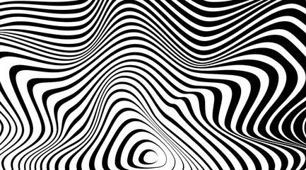 Poster - Optical illusion art abstract vector stripped background.