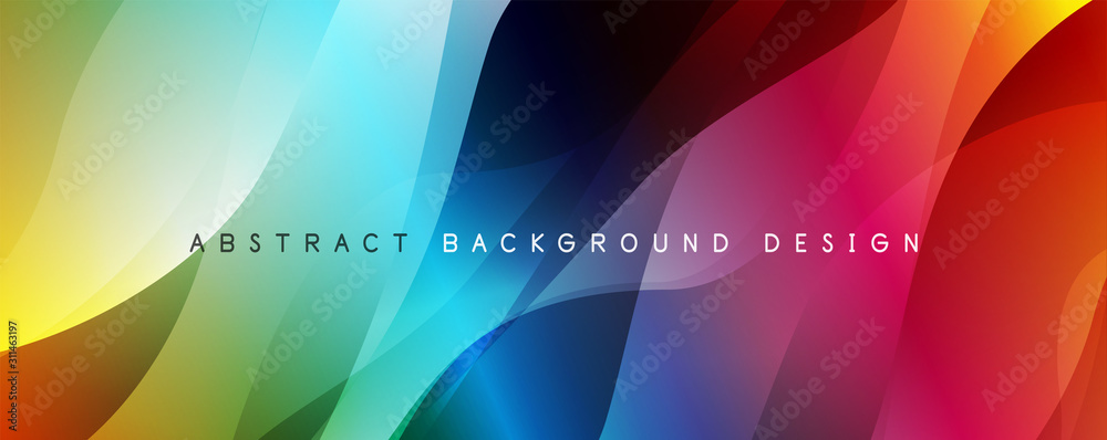 Trendy simple fluid color gradient abstract background with dynamic wave line effect. Vector Illustration For Wallpaper, Banner, Background, Card, Book Illustration, landing page - obrazy, fototapety, plakaty 