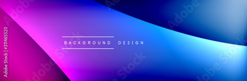 Flowing waves with 3d shadow effects and fluid gradients. Dynamic trendy abst...