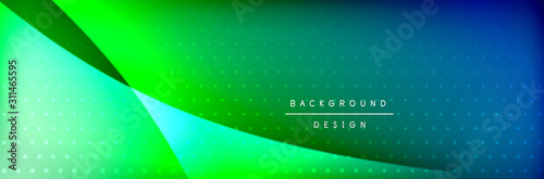 Flowing waves with 3d shadow effects and fluid gradients. Dynamic trendy abst...