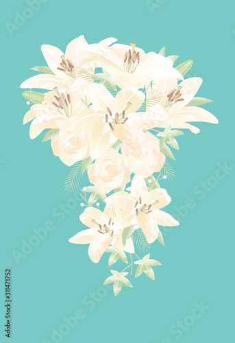 ユリ バラ ブーケ 花束 ウエディング イラスト Buy This Stock Vector And Explore Similar Vectors At Adobe Stock Adobe Stock