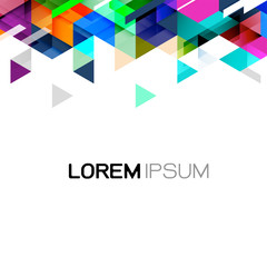 Fototapete - Vector abstract colorful gradient and modern overlapping geometric template on white background and space for text on below position.