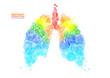 Abstract human lung vector with transparent orbs