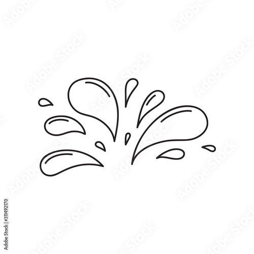 A Lot Of Small Spray And Droplets Contour Water Drop Icon Hand Drawn Cartoon Illustration Of Aqua Symbol Of Splashing Liquid In Doodle Style Isolated Outline Vector Image Stock Vector Adobe
