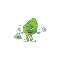 Sticker - Smart collard greens cartoon character holding glass tube