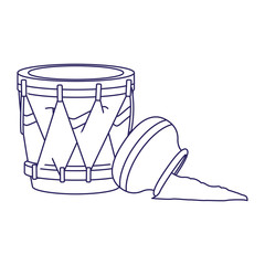 Sticker - drum and holi powder, flat design