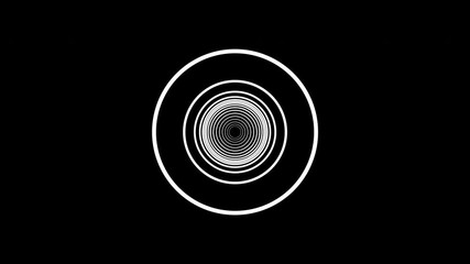 Poster - Computer generated hypnotic background. Tunnel from of many white circles. 3D rendering