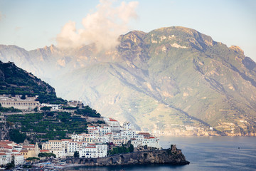 Wall Mural - Amalfi Coast and Amalfi town, Campania, Italy.