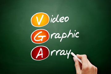 Aufkleber - VGA - Video Graphic Array acronym, technology concept background