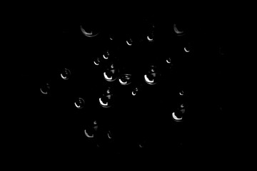 Poster - drops of water on a black background