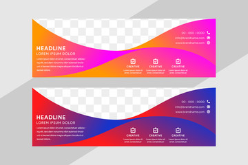 Poster - Minimal modern cover design web designs. Dynamic colorful gradients orange, pink, blue and red. Future geometric patterns. poster template vector design. space for photo.