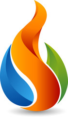 Canvas Print - flame logo