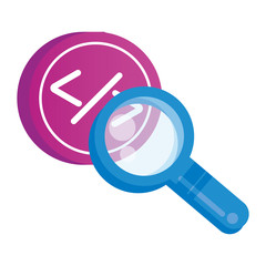 Poster - search magnifying glass isolated icon