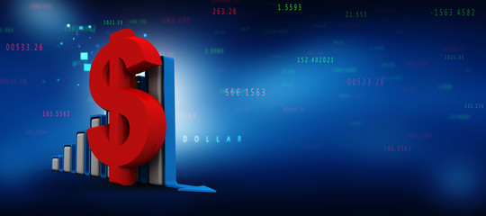Poster - 3d rendering Stock market online business concept
