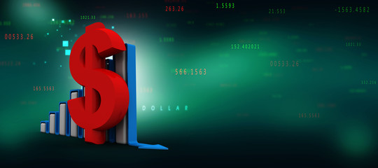 Poster - 3d rendering Stock market online business concept
