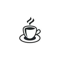 Aufkleber - cup of coffee mug icon template color editable. cup of tea symbol vector sign isolated on white background illustration for graphic and web design.