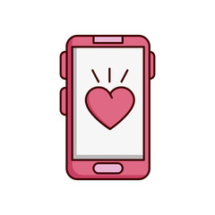 Wall Mural - valentines day smartphone with heart design