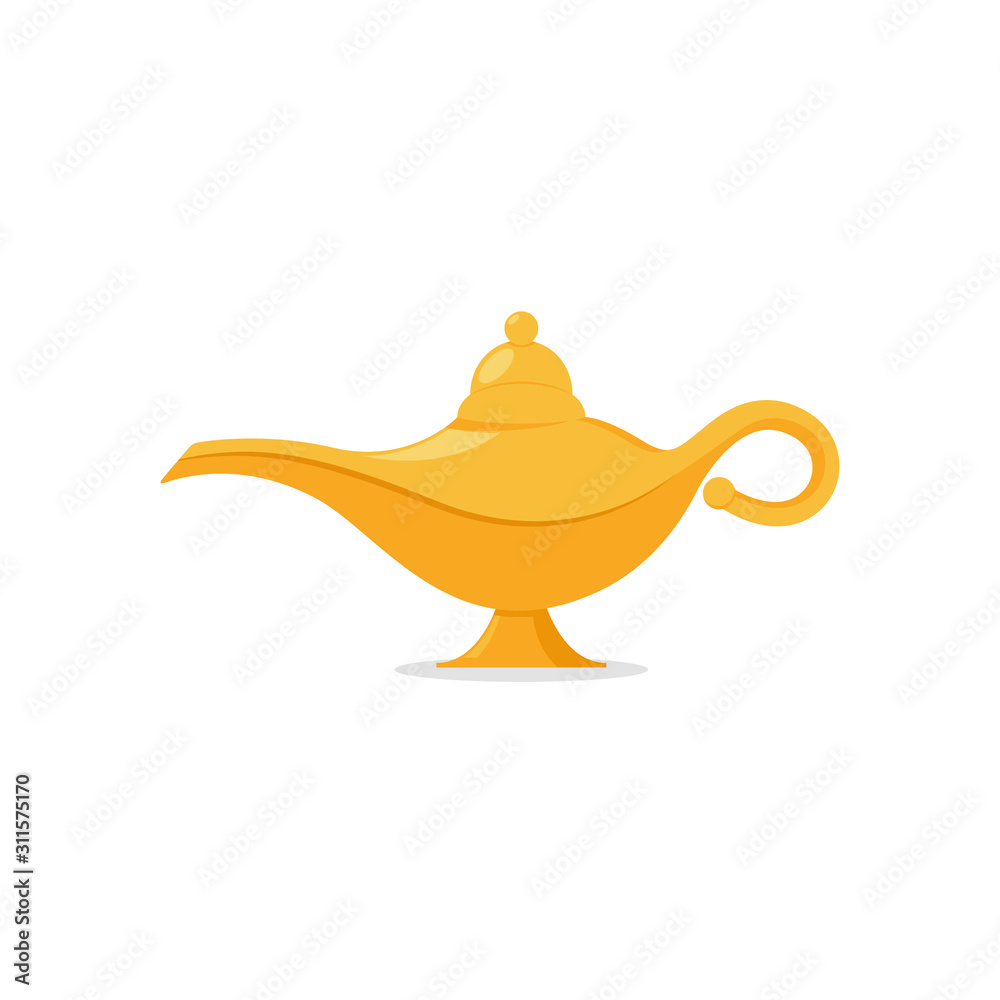 Lamp aladdin magic vector icon. Aladin genie lamp bottle wish cartoon  illustration Stock Vector | Adobe Stock, image size:1000x1000