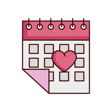 Valentines Day Calendar With Heart Design