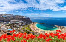 Landscape With Amadores Beach On Gran Canaria, Spain