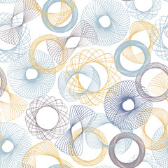 Seamless geometric spirograph patterns. Vector illustration.