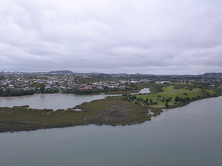 Waiheke Island, Auckland / New Zealand - December 24, 2019: The paradise island Waiheke with its stunning beaches, coastlines, hill terrains and vineyards