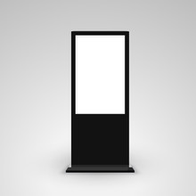 Digital Stand Signage Advertising Banner Lightbox. Blank Isolated Mockup Billboard Marketing Panel Otdoor Design