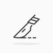 Scalpel icon in line style. Editable stroke.
