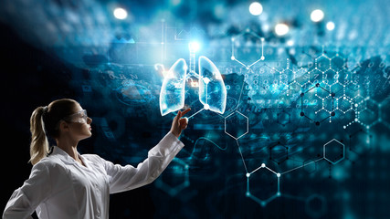Wall Mural - innovative technologies in science and medicine . mixed media