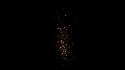 Wall Mural - Magical Golden Sparks Flying Up in Alpha Channel