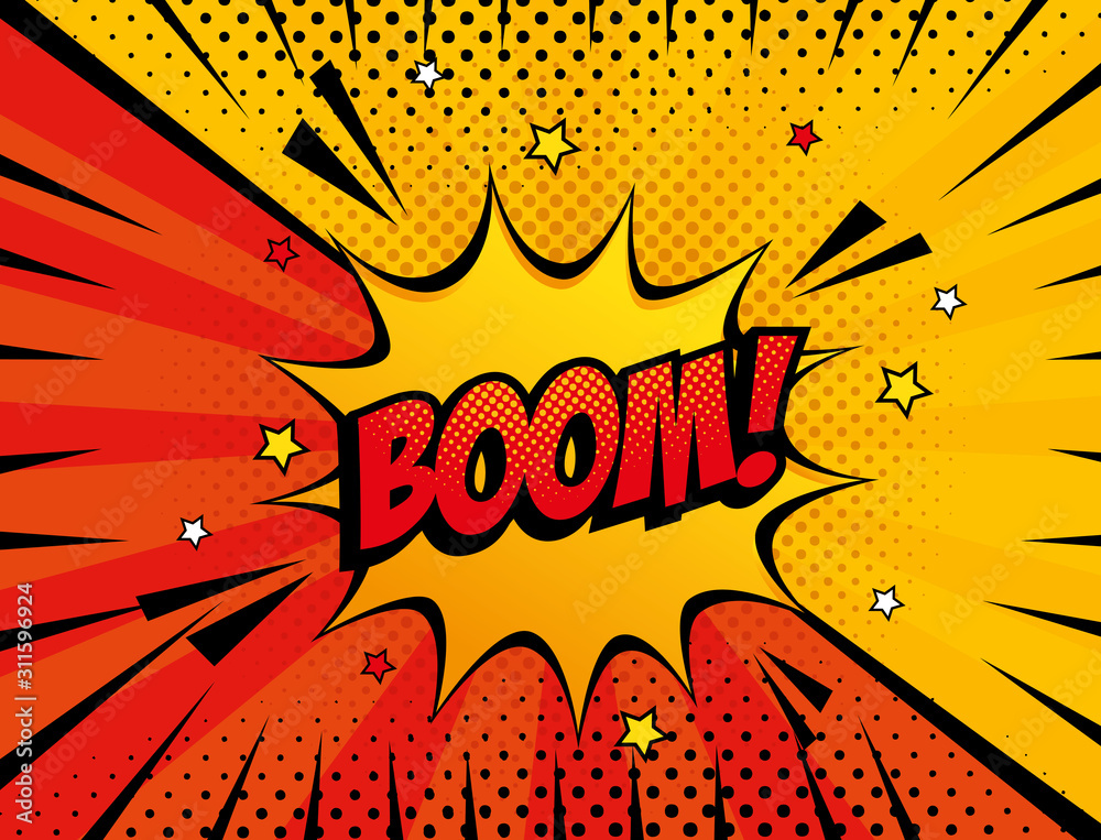 explosion boom pop art style icon vector illustration design - obrazy, fototapety, plakaty 