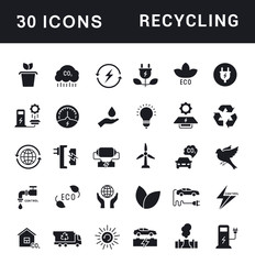 Wall Mural - Set of Simple Icons of Recycling