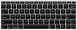 Laptop keyboard computer isolated black key button board for digital pc