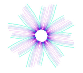 Wall Mural - sun rainbow fireworks pink purple watercolor drawing imitation digital painting isolated white